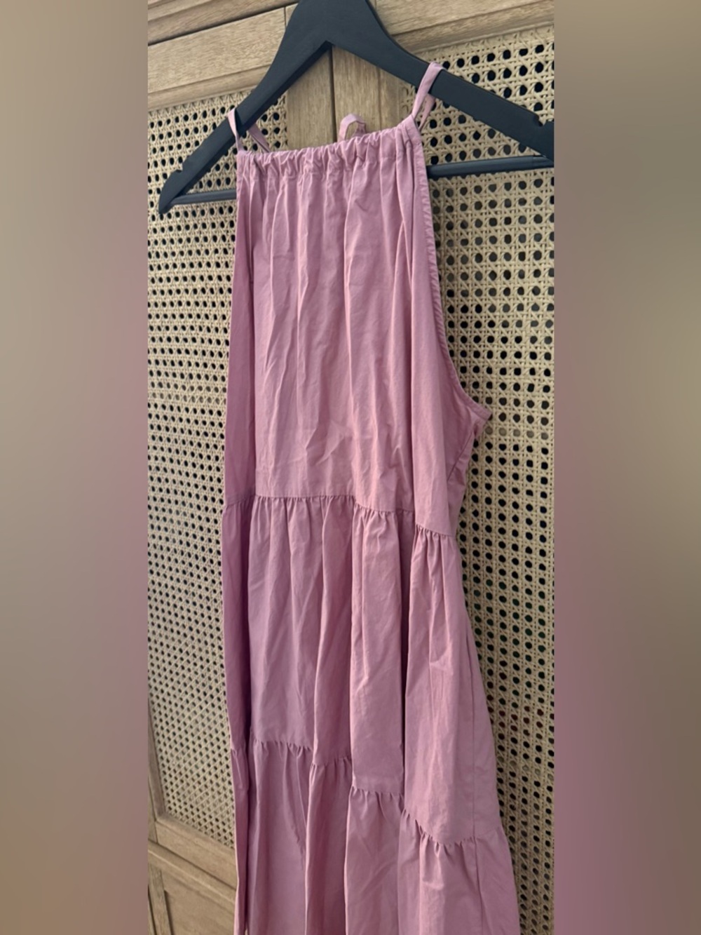 Mauve Tiered Halter Maxi Dress